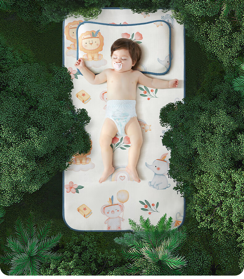 Betis Baby Breathable Ice Silk Cooling Mat Toddler Kindergarten Nap Bed Mat Forest Adventure 100*56cm 6