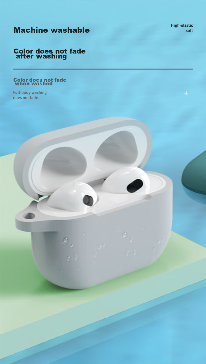 KMaxAI AirPods Pro Second Generation Protective Case, Silicone Soft Shell with Lanyard Hook, Apple True Wireless Earphones 2, C-Type Frosted Case, Anti-Fingerprint, Solid Color Simple Design, Xiangyi Ka 10