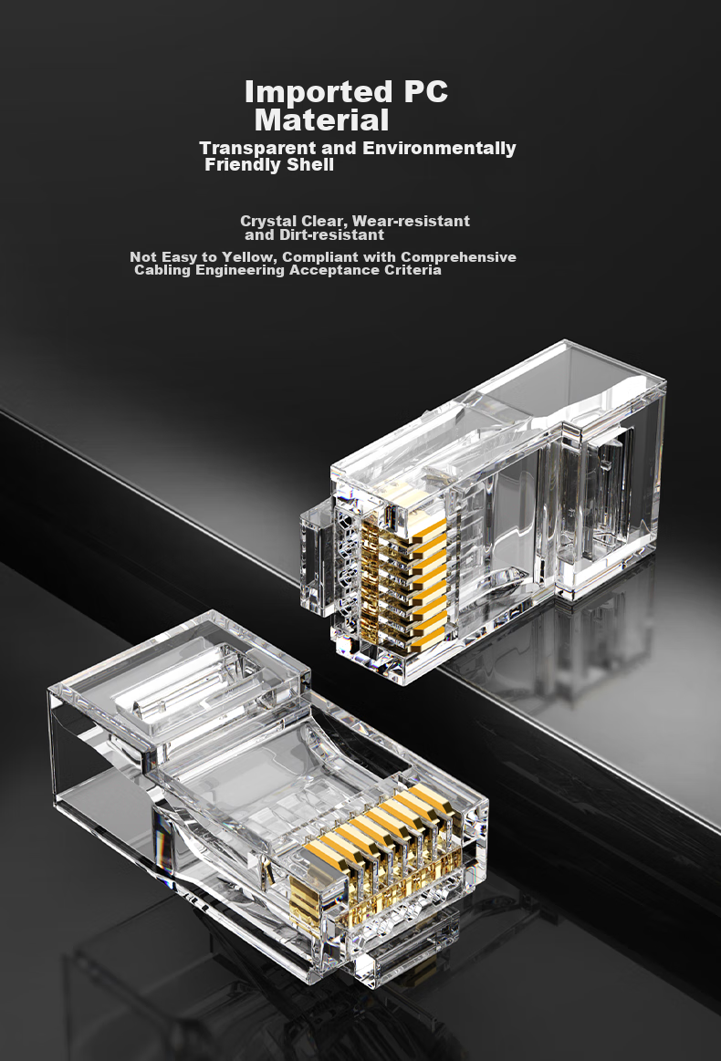 CNCOB Cat6 Professional Unshielded Gigabit Gold-Plated RJ45 Ethernet Cable Connector, Cat6 Crystal Head, 10 Pieces/bag, CN-2001 7