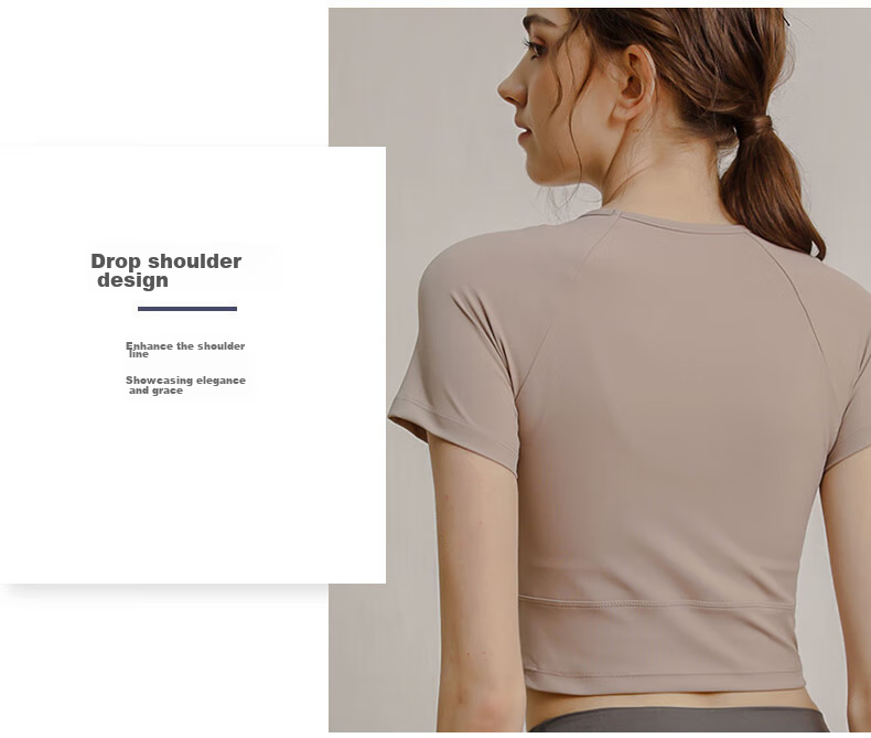 XUEXIMAN Yoga Wear Women's Top Short-Sleeve T-Shirt Slimming Fitness Running High-End Tight Yoga Outfit Workout Clothes 4