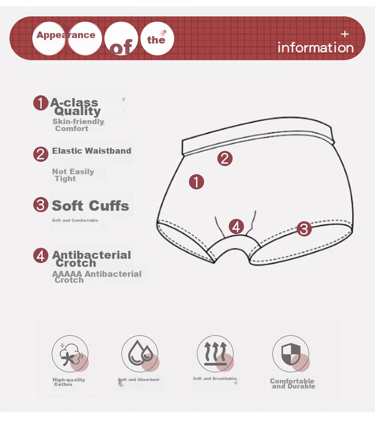 Bingxuemumian Girls' Underwear, Class A Quality Cotton, Antibacterial Crotch, Boxer Briefs, Sweat-Absorbing And Breathable, for Older Children, Square-Cut Shorts 3
