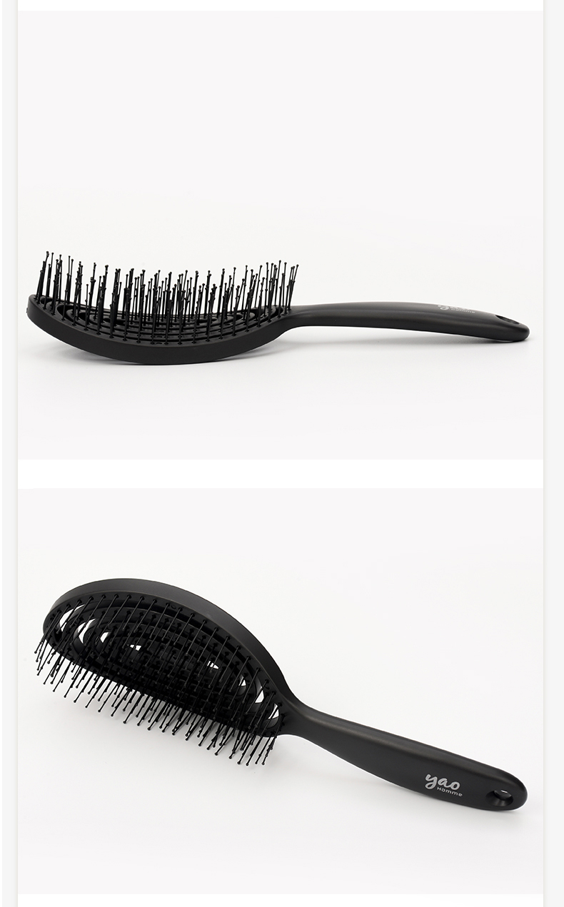 Yao Comb for Women, Elastic Massage Comb, Mid-Autumn Festival Gift, Zhang Yuying's Style, Dual-Use for Wet And Dry Hair, Oval Wood Grain Color 10
