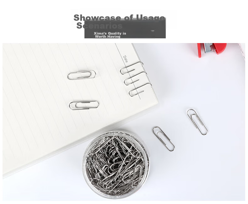 SIMAA [Back-To Essentials] Nickel-Plated Paper Clips 29mm Metal Rust-Resistant Binder Clips, Office Stationery Supplies Document Organization Tools, 200 Pieces/tube 19885 6