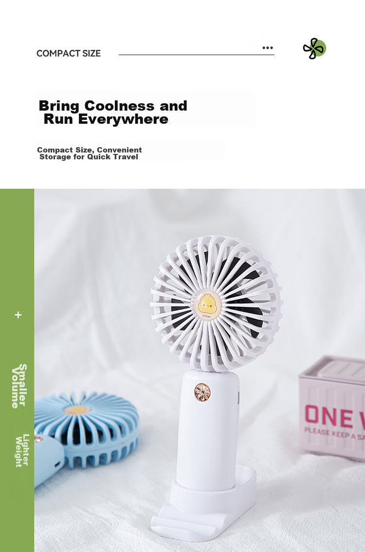Kingdee Handheld Mini Fan, Small Desktop Electric Fan, Dorm Fan, Mini Outdoor Desk Office Student Powerful Rechargeable High-Power Small Fan, Blue F1008 5