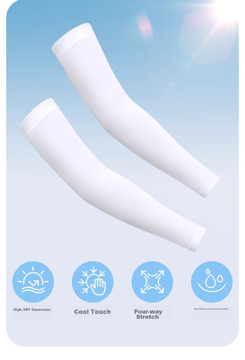 Ousen Children's Sun Protection Ice Sleeves, Outdoor Sun Protection Ice Silk Arm Sleeves, for Boys And Girls, Students, Summer UV Protection Arm Covers 3