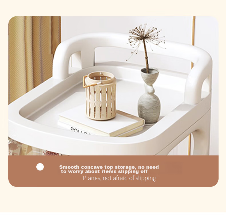 Baicaoyuan Snack Storage Rack, Small Cart with Drawers, Multi-Layer Movable Toy Storage Shelf, 2 Tiers 18