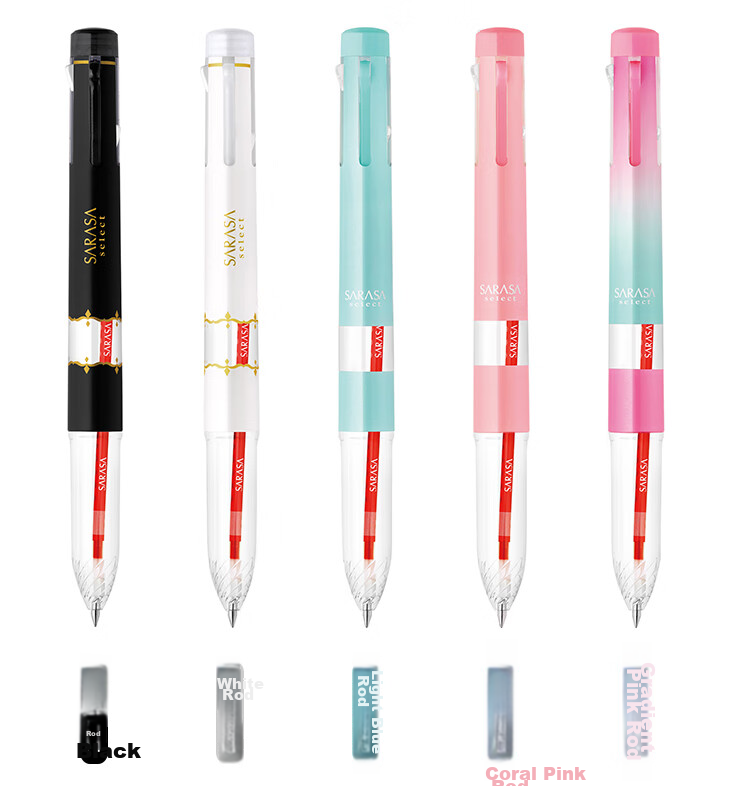 ZEBRA 5-Color Multi-Function Pen Barrel SARASA Series Colorful Gel Pen Barrel (Refill RNJK5) S5A15 Gradient Pink Barrel (Buy One Get One Free) 10