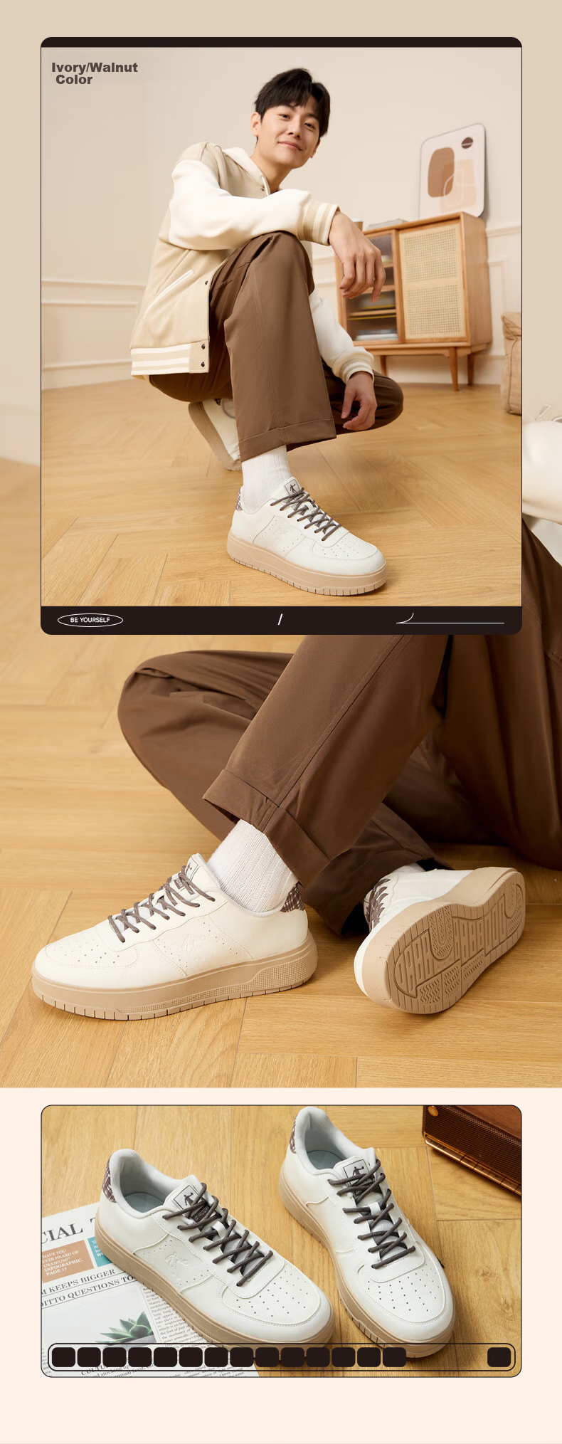 QIAODAN Five-Centimeter Men's Sneakers, Low-Top White Shoes, Trendy Versatile Thick-Soled Height-Increasing Casual Sports Shoes 9