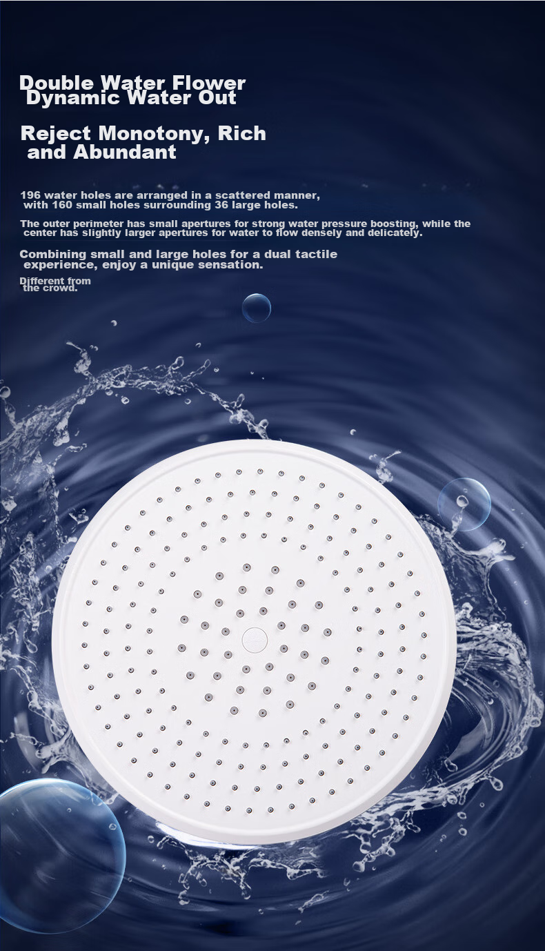 JOMOO Shower Head, Top Spray, Elegant White, Round, Dual Water Flow, Automatic Descaling Shower Head, G184011-1X01 5