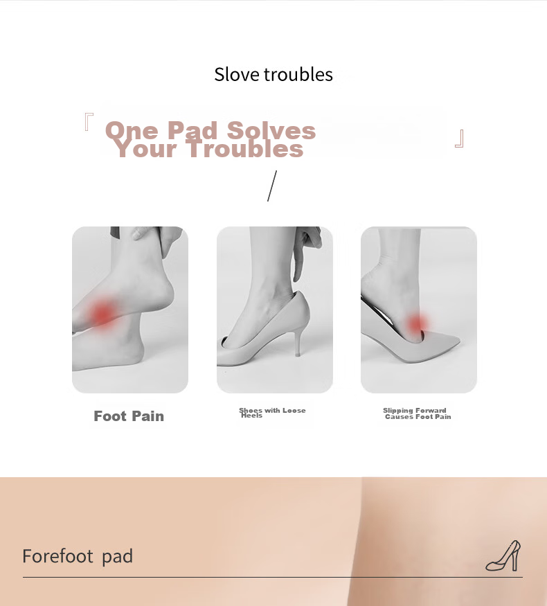 FOOTOPPO Sponge Foam Foot Pads, Palm Pads, Half Size Women's High Heels, Insoles for Toe Side, Anti-Pain, Non-Slip, Shock-Absorbing Shoe Inserts for Wome 2