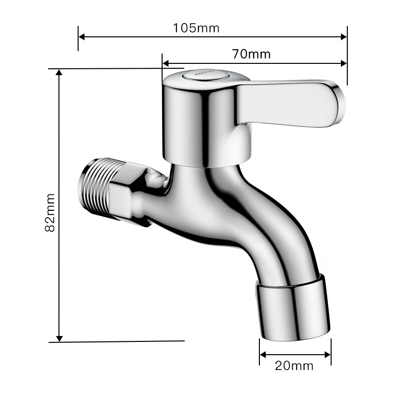 KEGOO 4/10 Inch Mop Sink Faucet Single Cold Quick-Open Water Tap for Bathroom Balcony K220705