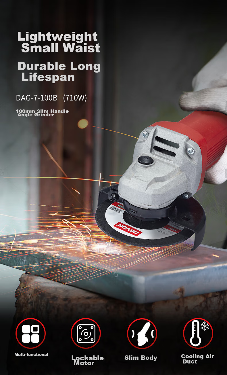 Devon Angle Grinder DAG-710 Hand Grinder Polisher Sander Cutting Machine DAG710W with Rear Switch 2