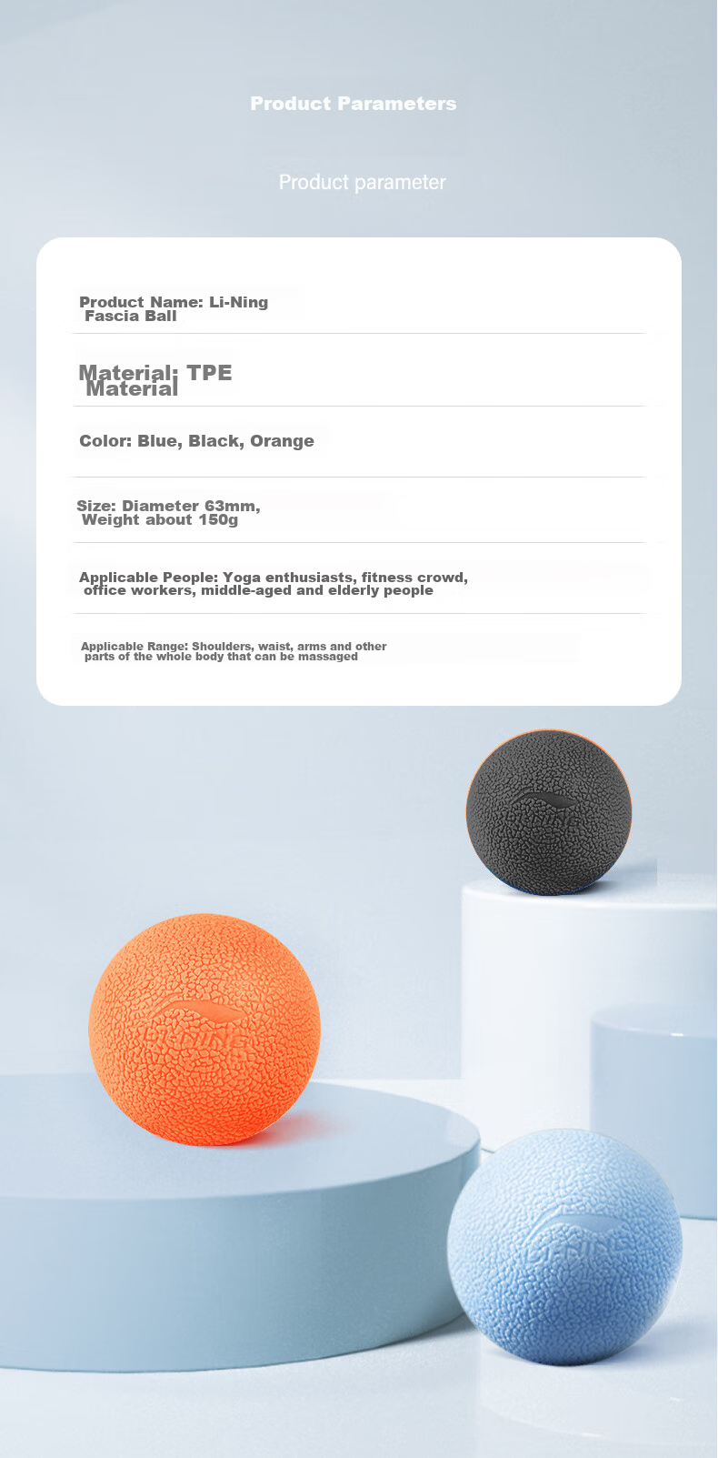 Li-Ning Foot Arch Correction Ball for Children, Flat Feet Correction, Arch Training Ball, Muscle Relaxation Meridian Fascia Massage Ball 10