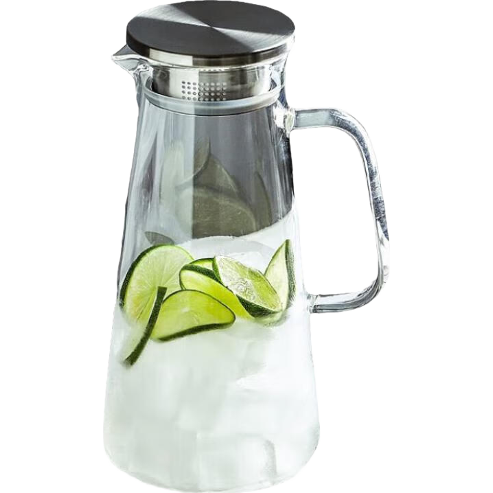 Weimingnuo Glass Water Pitcher Large Capacity 1.8L Refrigerator Cold Water Jug Tea and Juice Pot with Handle