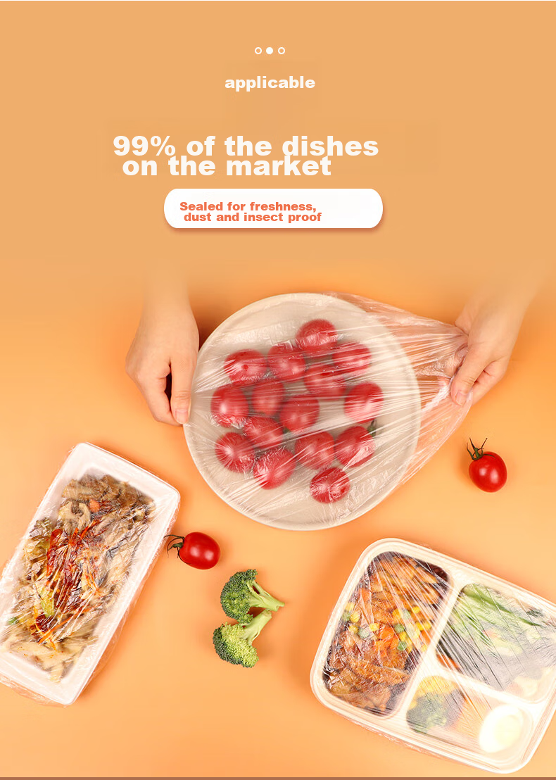 Jiecheng Disposable Food Wrap Covers, Food Grade Dust Covers, 100 Pieces, High Compatibility with Tableware 4
