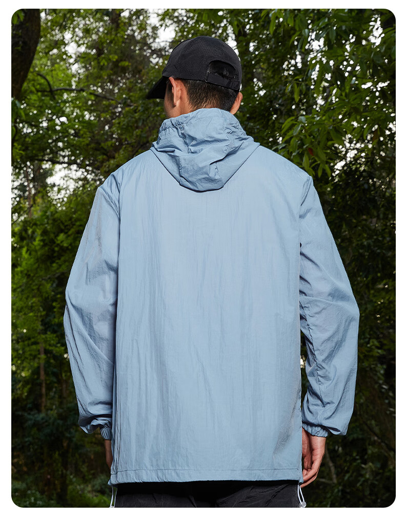 JEEP Sun Protection Jacket, Summer Breathable, for Men And Women Couples, Ice Silk Outdoor Sports Skin Coat, Pure Black, 3XL 12