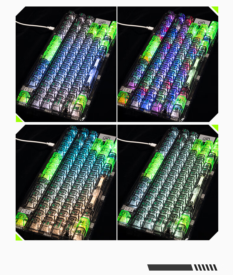 CoolKiller CK75 Super Programmer Wired/wireless/blueTooth Triple-Mode Transparent Customizable Mechanical Keyboard with Ice Blade Switches And Linear Switches 10