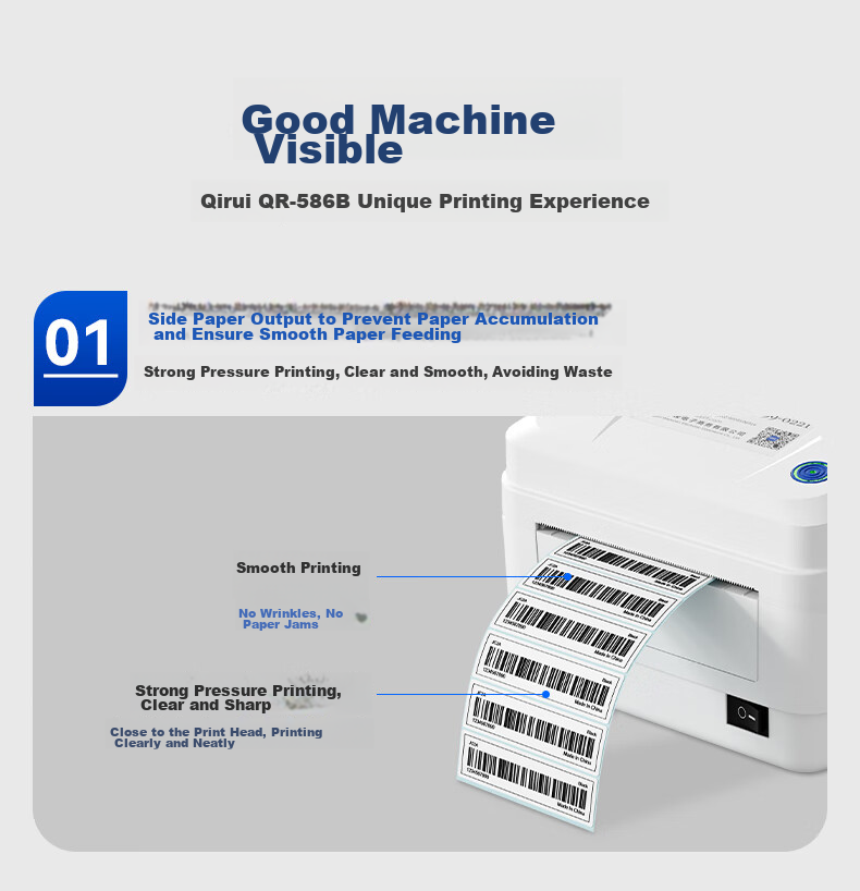 QIRUI QR-586B Express Delivery Printer Electronic Labeling Machine, 108mm Self-Adhesive Cross-Border Barcode Thermal Label Printer for Commercial Use 11