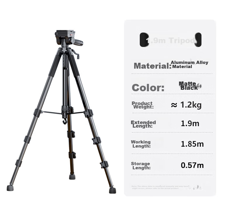 Shuotu Tripod, DSLR Camera And Mirrorless Camera Hydraulic 3D Gimbal Stabilizer, Photography Equipment, Portable Accessories, Phone Clamp, Vertical Shooting Quick Release Plate, Tripod Stand, 1.9 Meters 22