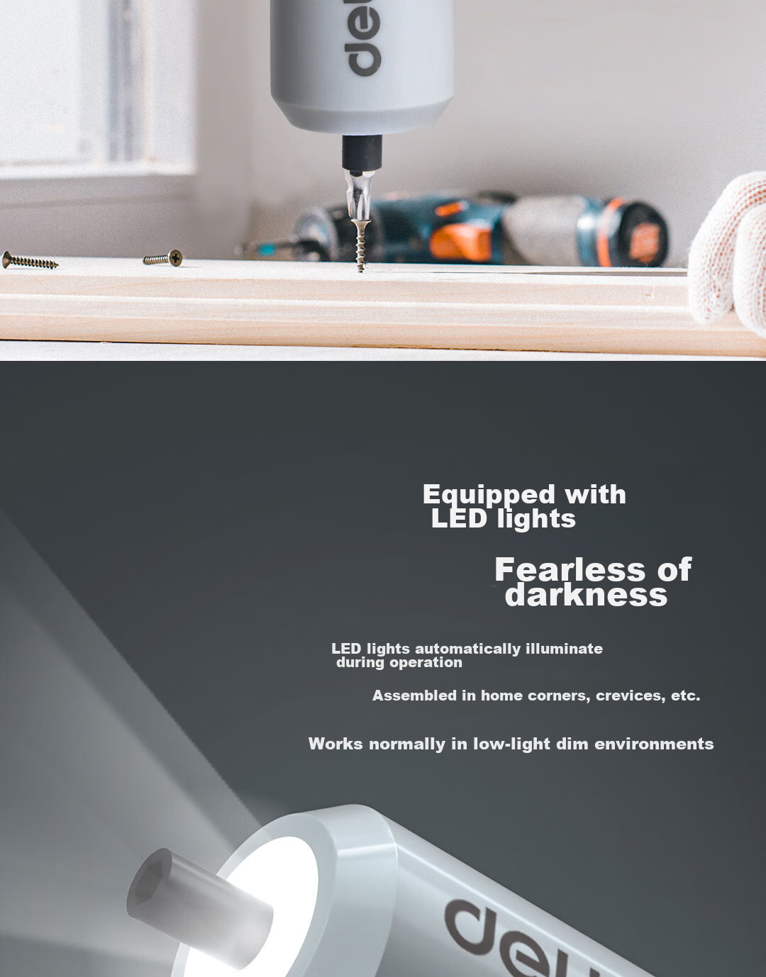 Deli Simple Home-Style 3.6V Cordless Electric Screwdriver, Electric Drill, And Screwdriver for Household Use 8