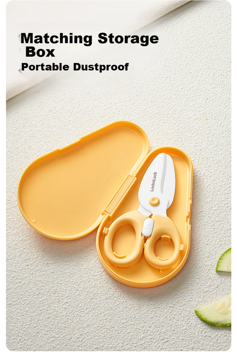 LOCK&LOCK Baby Food Scissors, Small Ceramic Baby Food Cutter, Infant Food Scissors, Children's Mini Portable Baby Food Cutting Tools 12