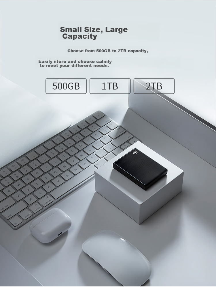 SEAGATE Solid State Portable Hard Drive, 2TB PSSD, USB3.2, SEAGATE Ruiyi, Mini Compact, High-Speed Transfer, Portable And Compact, 3-Year Warranty 7