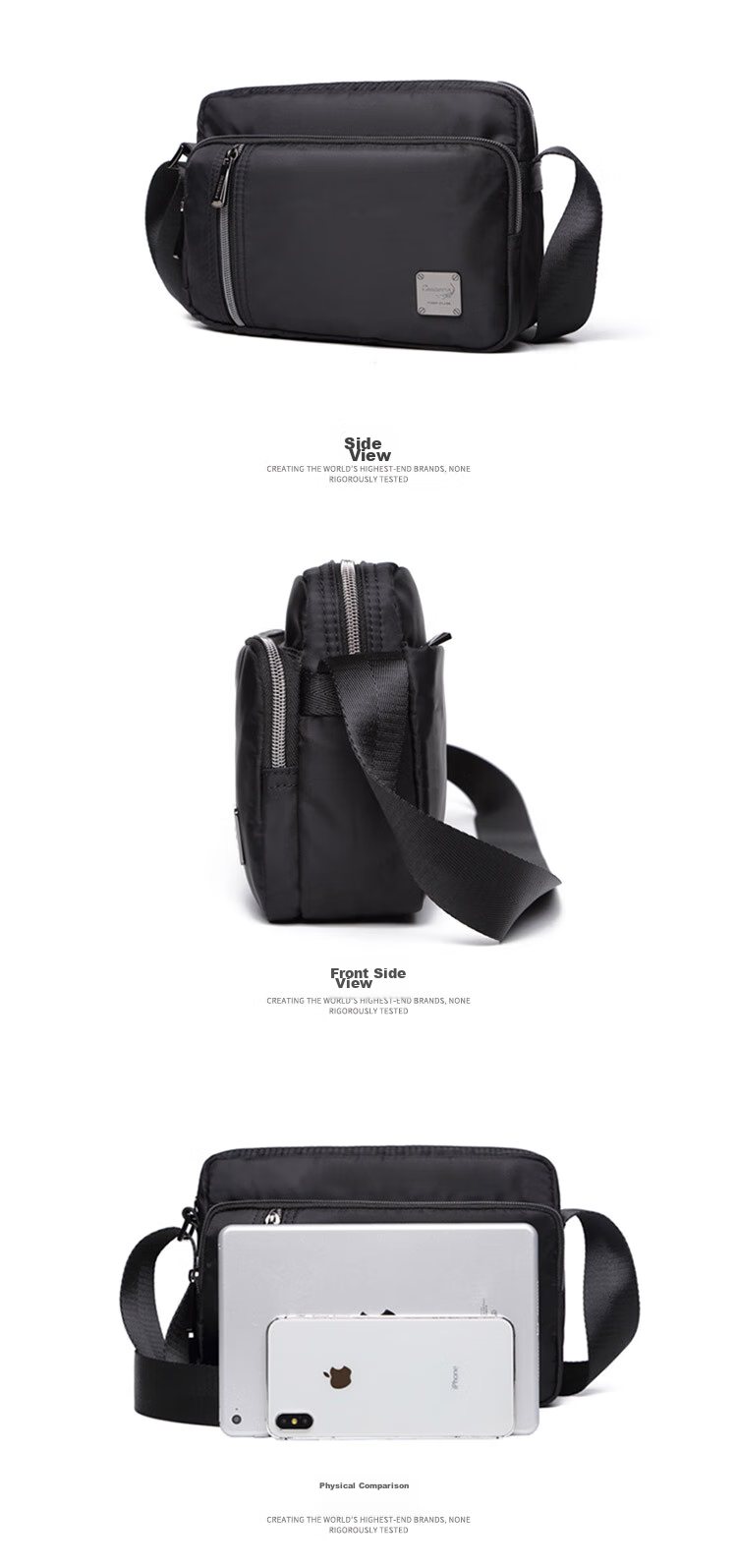 CROCODILE Men's Casual Shoulder Bag, Youth Trendy Versatile Crossbody Large Capacity Fabric Bag 27451 Gift for Boyfriend 9
