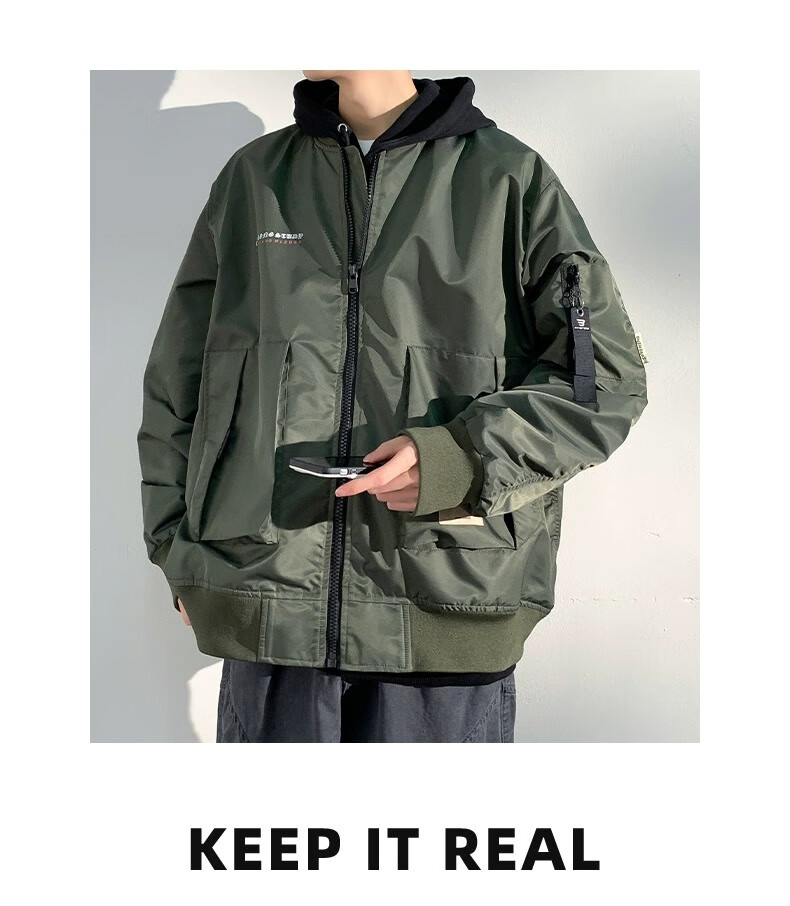 Dingfengbaoluo Outdoor Hiking Windbreaker Jacket for Men, Spring Loose Fit Windproof Casual Coat MYY740 Black Size M 19