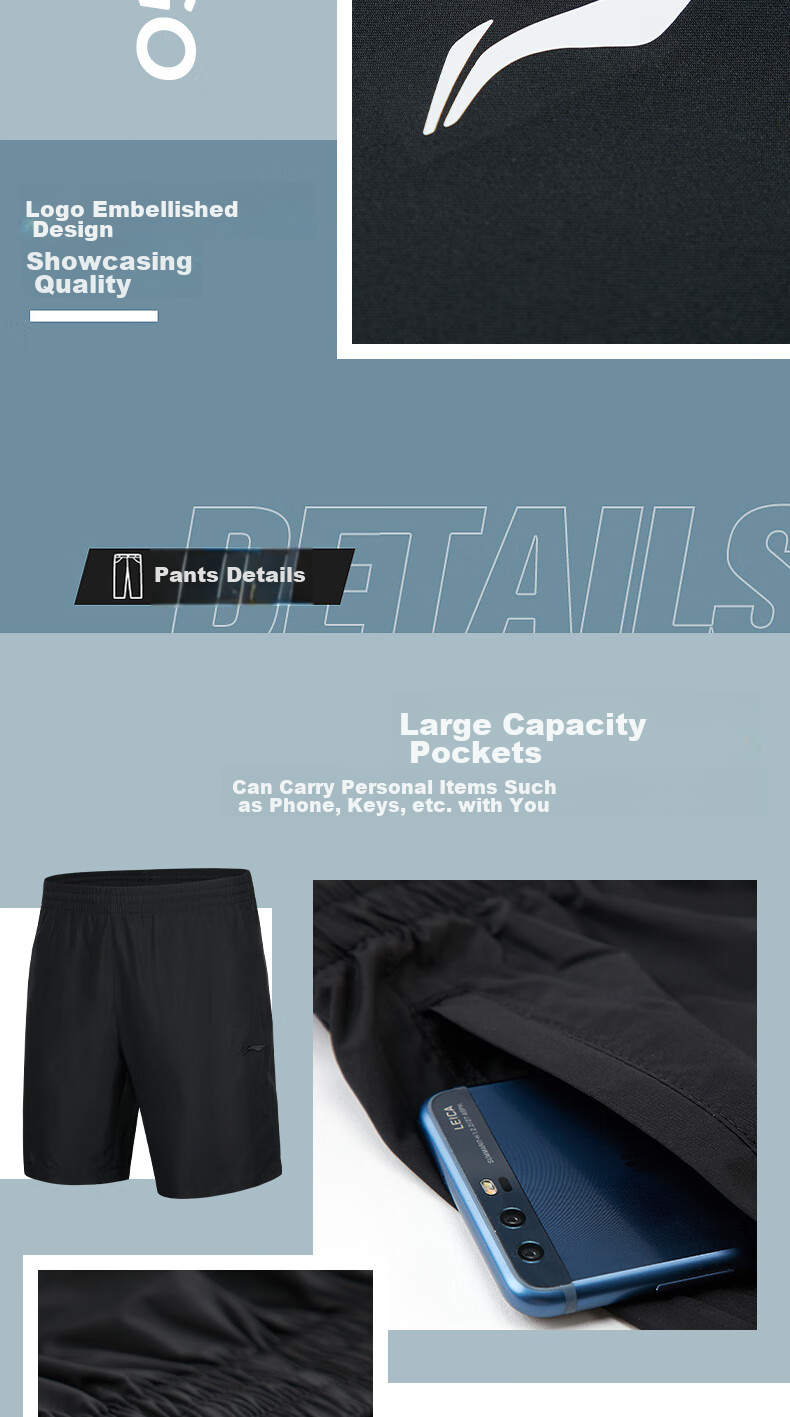 LI-NING Sports Set Unisex Quick-Dry Short Sleeve and Shorts Ice Silk Summer Running Basketball Football Badminton Fitness Training Apparel 10