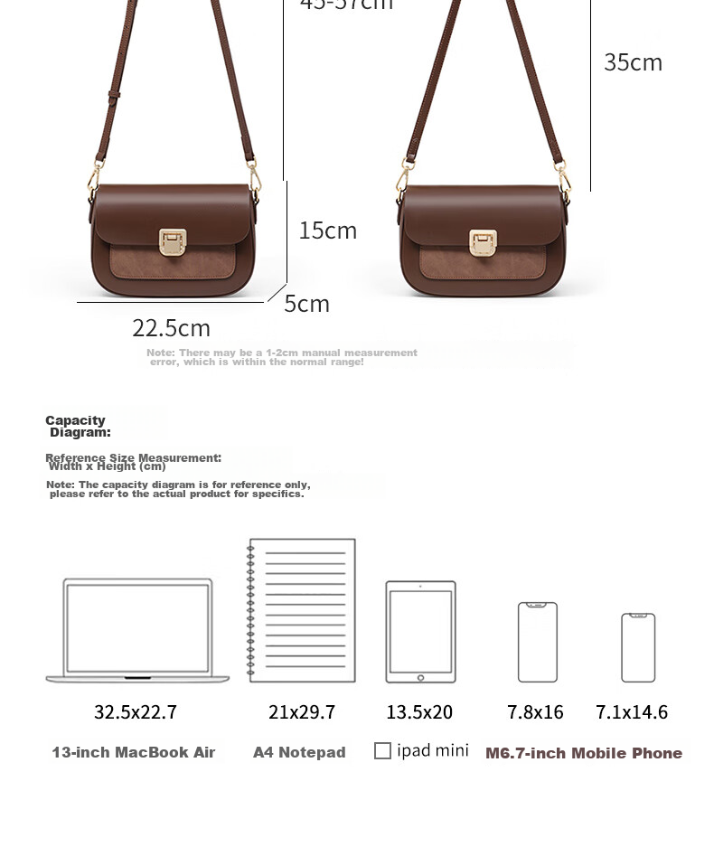 C.BANNER Leather Handbag, Women's Crossbody Bag, Light Luxury Shoulder Bag, Versatile Commuter Bag, Brand Birthday Gift for Girlfriend on May 20 5