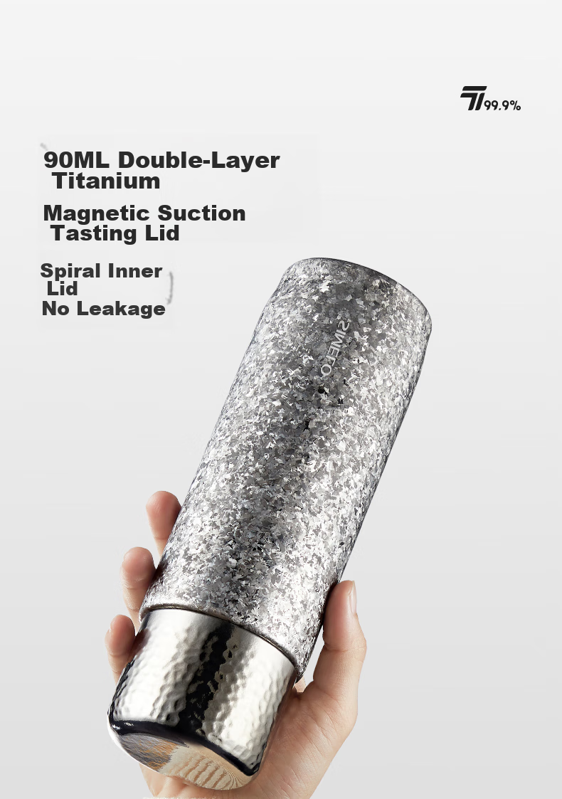 SIMELO Pure Titanium Insulated Tea Brewing Cup for Men and Women, Titanium Water Bottle, Birthday Gift, 450ml 12