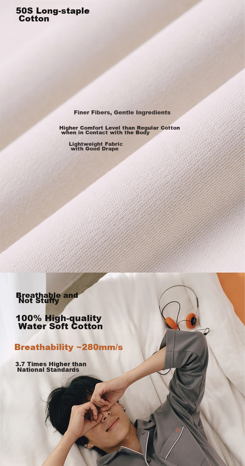 NEIWAI Orange Label [Good Lying Series] Couples' Pajama Cotton Sleepwear Set for Men And Women, Non-Pilling Breathable Loungewear 4