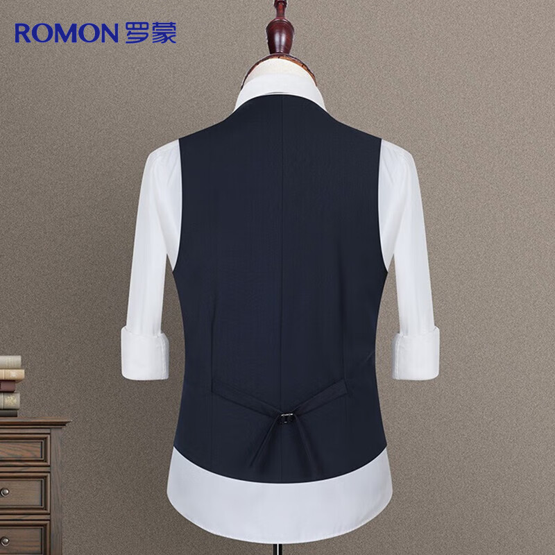 ROMON Suit Vest for Men, Slim Fit Business Professional Work Attire, Wedding Groom Waistcoat Vest, Men's Suit Jacket