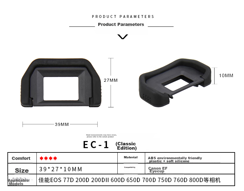JJC Eyepiece Cover Compatible with Canon EF Lenses for 77D, 200D, 200DII Second Generation, 600D, 650D, 700D, 760D, 800D DSLR Camera Viewfinders, Eyepiece Accessories 2