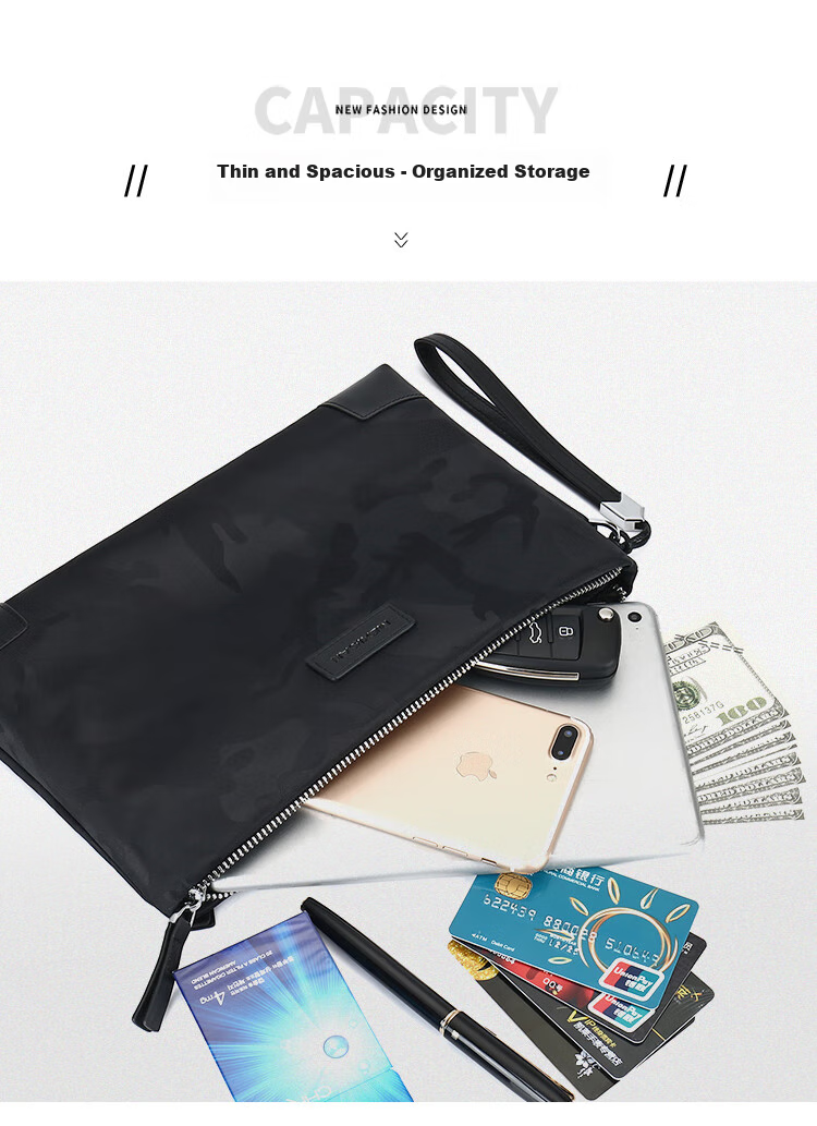 MEXICAN Men's Clutch, Large Capacity Handbag, Multi-Card Slots, Zipper Envelope Bag, Wallet, Handheld Purse, Birthday Gift 5