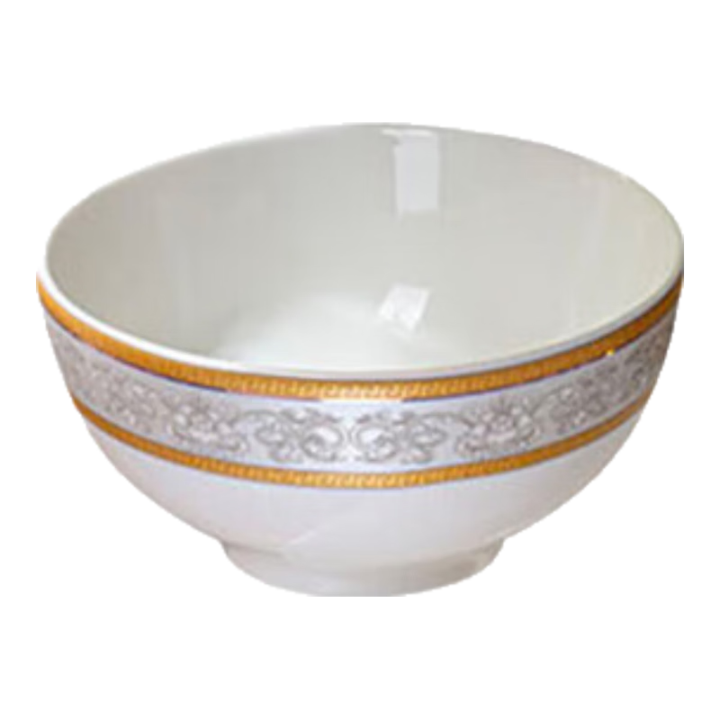 JD Original Bowl And Plate Tableware Set, Ceramic Housewarming Gift Set "Golden Prosperity", Rice Bowls 4.5 Inches * 10