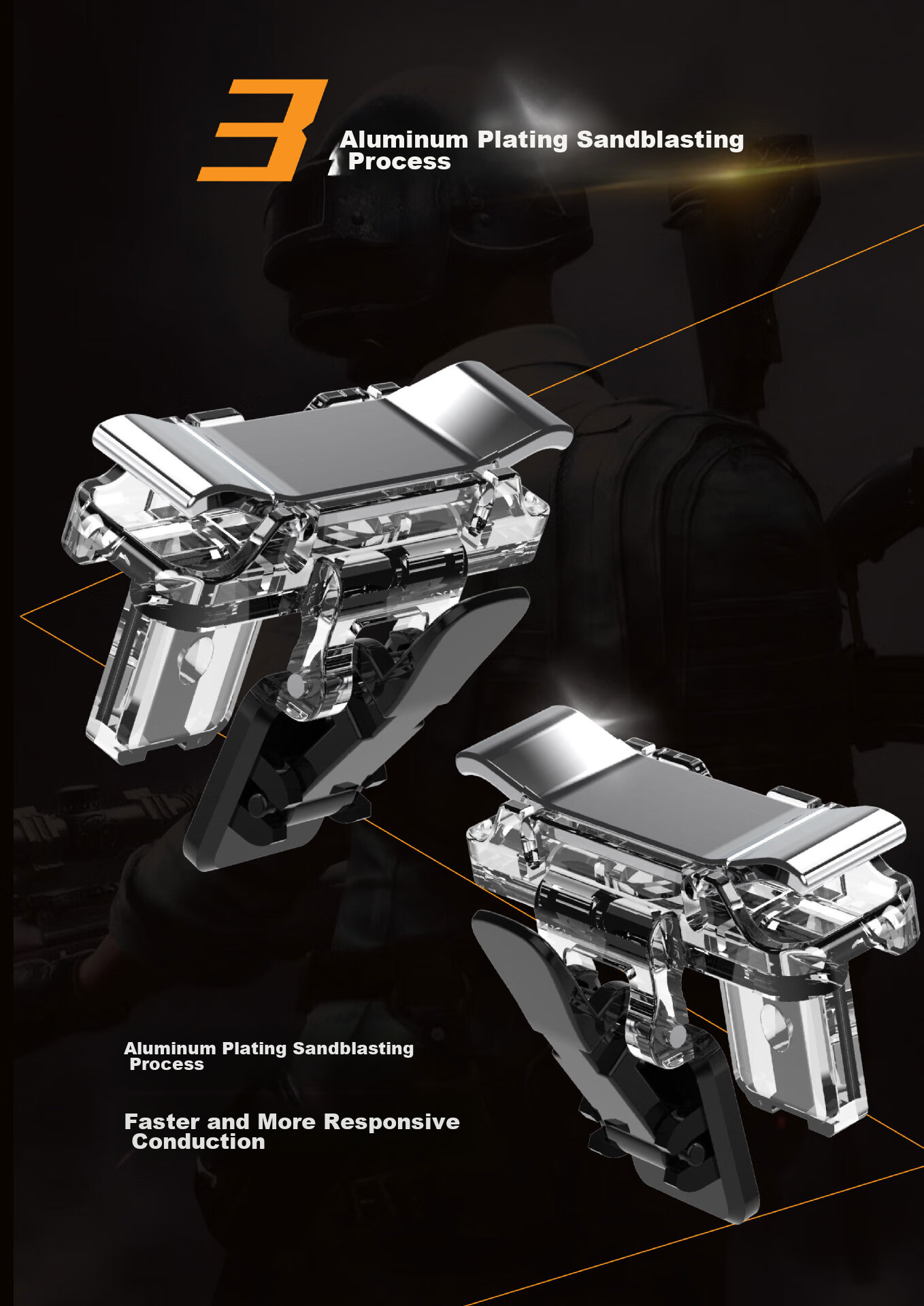 KMaxAI Peace Elite Aiming Assist, Automatic Gun Pressing, Four-Finger Mechanical Buttons, Quick Response, Mobile Game Peripheral GMAJ-XJT Gaming Assist Butto 4