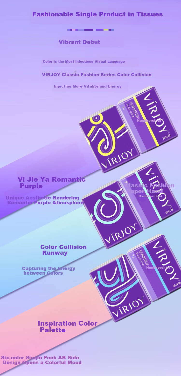 Weijieya [Recommended by Shuyuan] Pocket Tissues, Iris Print Unperfumed, 4-Ply 5 Sheets 24 Packs, Water-Resistant 2
