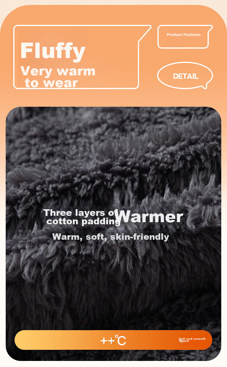 Bejirog Pajamas, Winter Men's Thickened Fleece-Lined Three-Layer Quilted High-End Warm Loungewear, Loose Flannel Coral Fleece Set 5