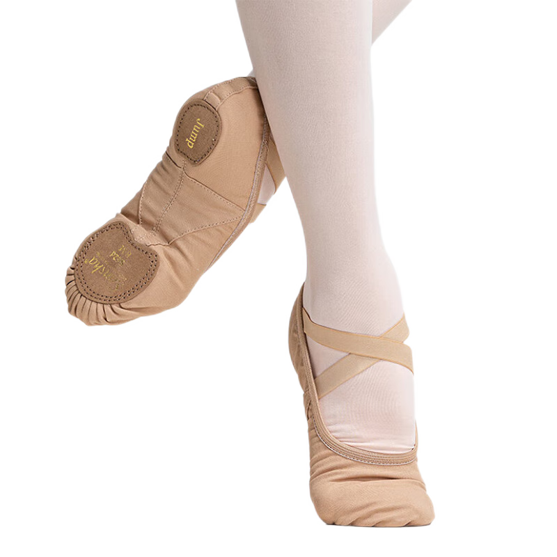 Sansha Dance Shoes, Ballet Flats, Practice Shoes, Soft Shoes, Slightly Elastic Cat Paw Shoes S62D, Sand Color, Size 32