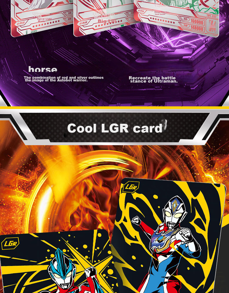 Kayou Ultraman Card Black Diamond Edition Gift Box, XR Card Ultraman Cards, Official Card Collection, Toy Gift 9