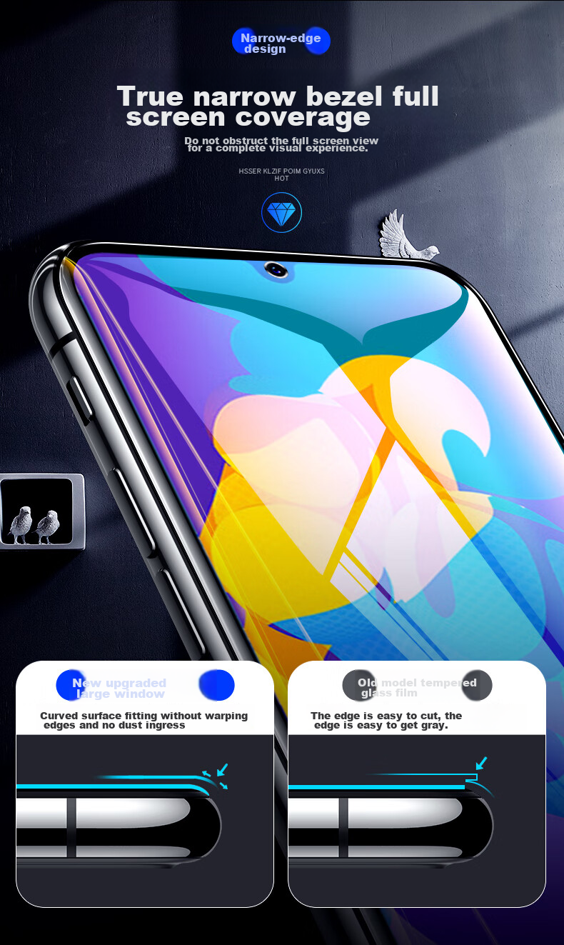 HotFire Tempered Glass Screen Protector for Honor Play4T Pro, Full Coverage Automatic Adhesive Protective Film for Honor Play4T Pro/Changxiang10e Smartphone 1
