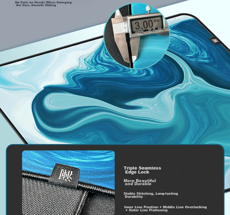 LESAILES Gaming Mouse Pad, Smooth FPS Gaming-Specific Large And Small Sizes, Waterproof Fine Surface Computer Desk Pad, ATK Kongzhi Dye Red, 2mm Deep Edge Banding, 480x400x5 6