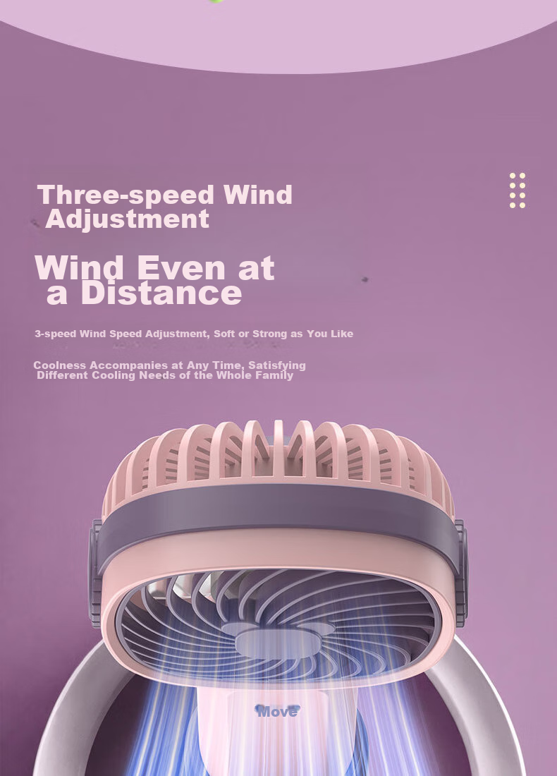 Elifo Small Desktop USB Fan, Portable Handheld Fan, Compact Electric Fan, Desktop Fan, Pink And Purple 12