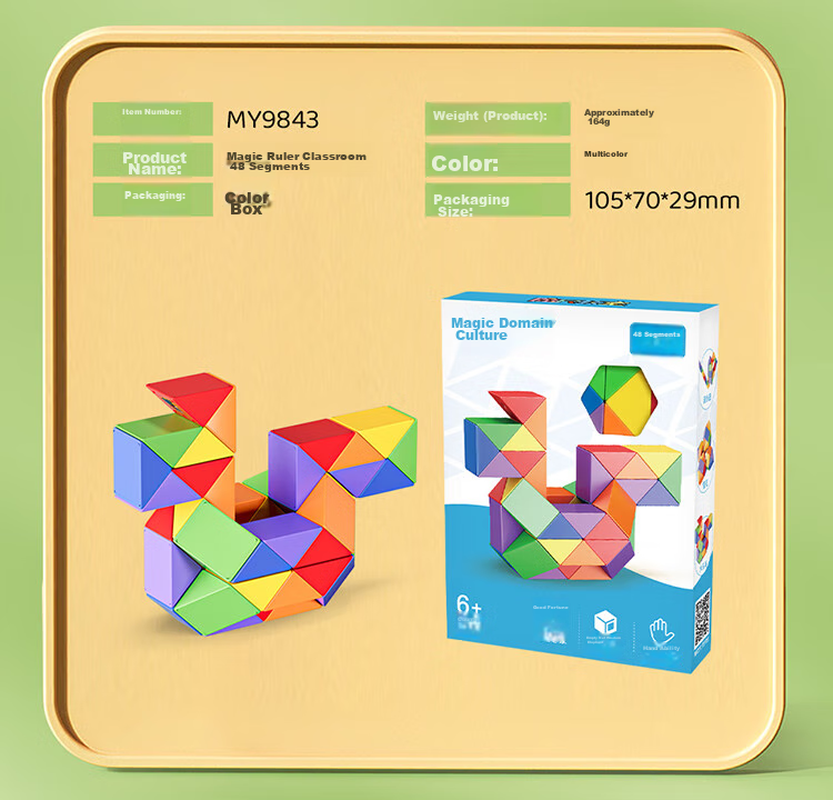Moyuwenhua Magic Cube 24-Segment Transformable Magic Ruler Elastic Structure Shaping Beginner Teaching Toy for Boys Girls Children Gift 10