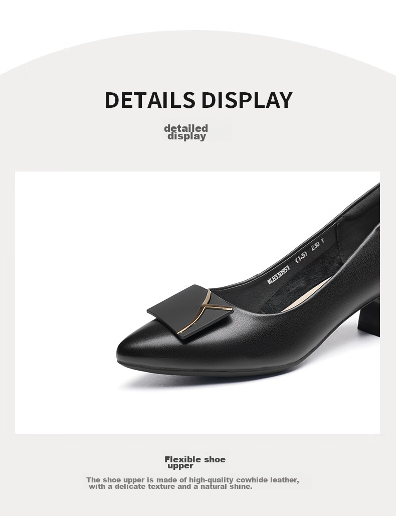 RED DRAGONFLY Fashionable Commuter High Heels, Women's Wedding Pumps, Elegant Chunky Heel, Comfortable Women's Shoes WLB33095, Black, Size 34 7