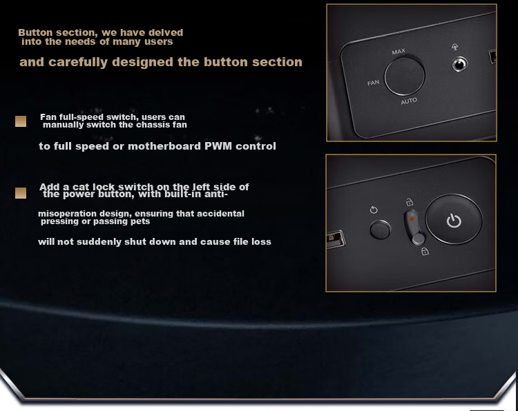 ASUS Chuangmeng 60 PA602 Walnut Art Edition Case, Powerful Cooling, Infrared Dust Detection, Tool-Free Disassembly And Assembly, Power Button Lock, PWM One-Button Setting 10
