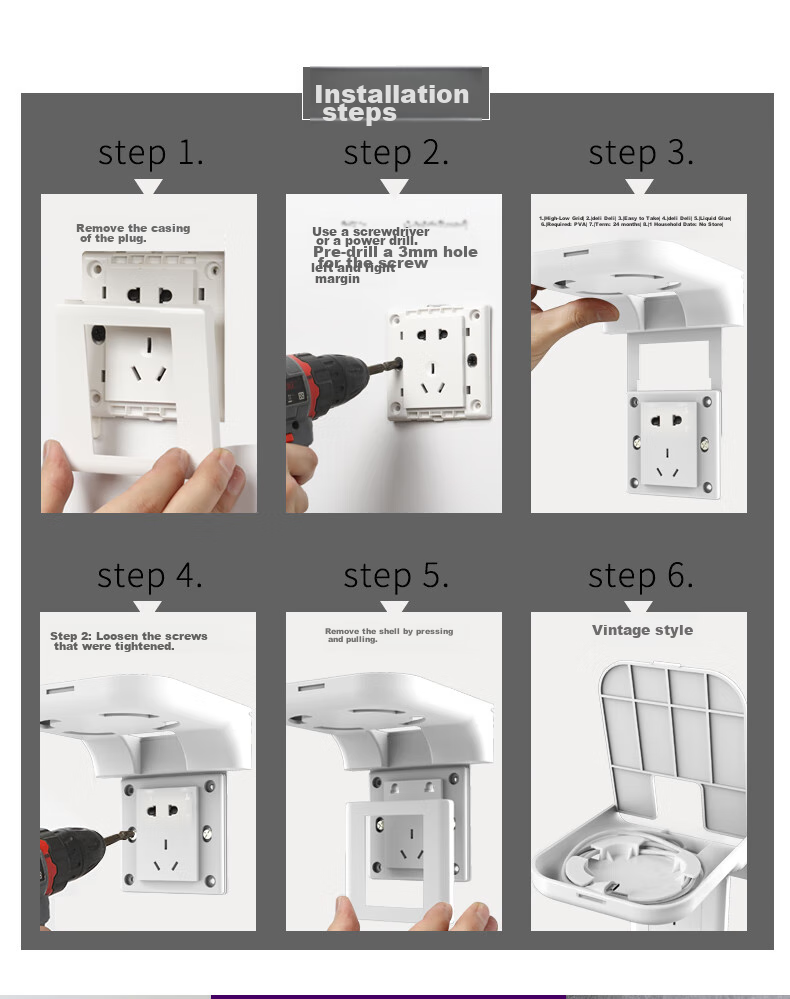 Zhiercheng Socket Panel Storage Rack, Smart Speaker Stand Camera Bracket, No Drilling Required, Can Hide Wires, Suitable for Xiaolai Xiaodu And Other Smart Speakers, Cameras, Ornaments, And More 8