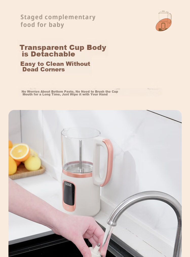 GUGE German Fully Automatic Food Processor Baby Food Maker Stainless Steel Blades Steam Cooking Mixing All-In Multifunctional Household Grinder Food Processor GG658 Gree 18