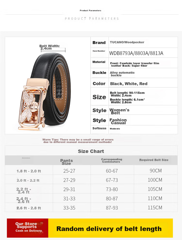 TUCANO Women's Leather Belt, Fashionable Versatile Korean Style Practical Ladies' Waistband with Automatic Buckle, No Drilling Required, Birthday And 520 Gift 10